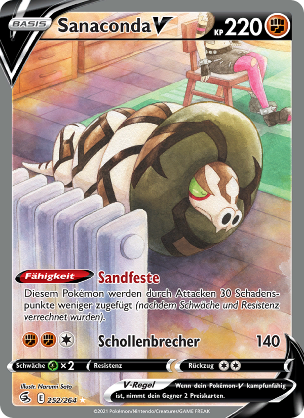 Sanaconda V 252 — Fusion Strike (German Pokémon TCG card)