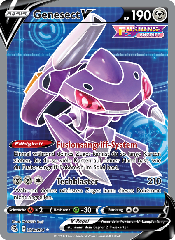 Genesect V 254 — Fusion Strike (German Pokémon TCG card)