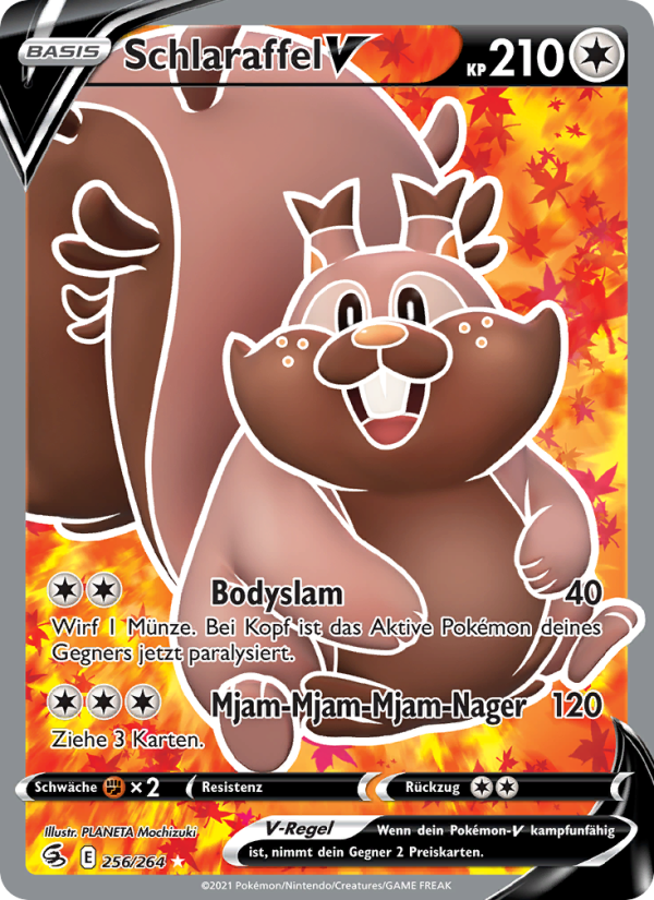 Schlaraffel V 256 — Fusion Strike (German Pokémon TCG card)