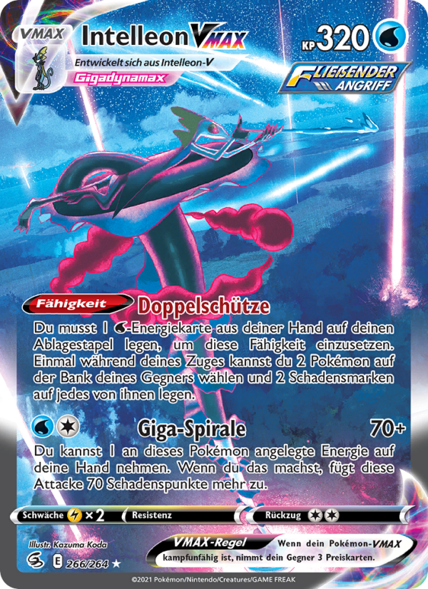 Intelleon VMAX 266 — Fusion Strike (German Pokémon TCG card)