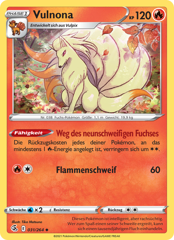 Vulnona 31 — Fusion Strike (German Pokémon TCG card)