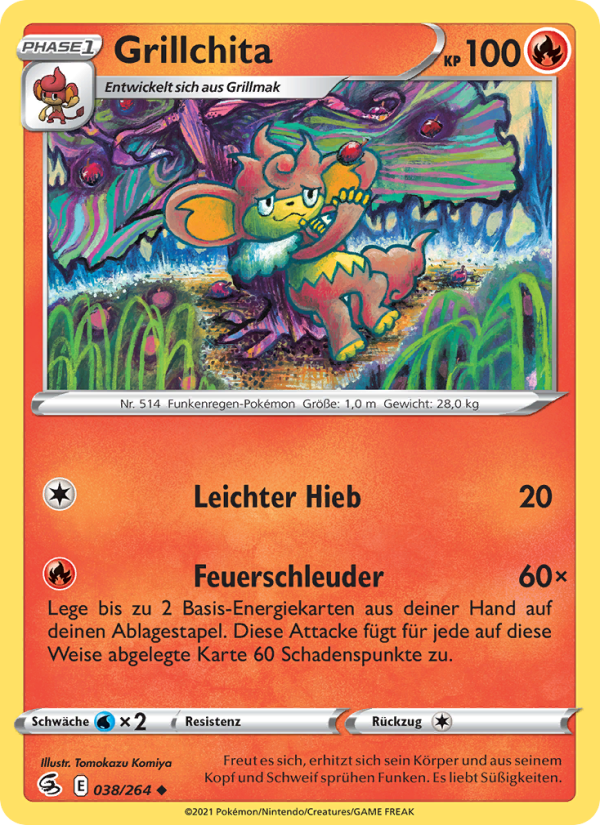 Grillchita 38 — Fusion Strike (German Pokémon TCG card)