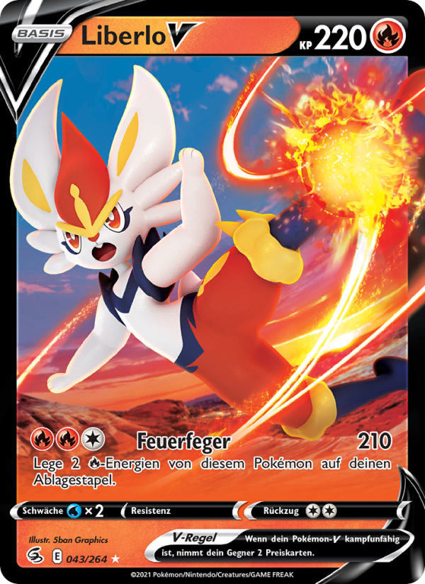 Liberlo V 43 — Fusion Strike (German Pokémon TCG card)