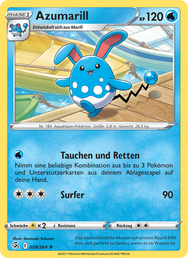 Azumarill 59 — Fusion Strike (German Pokémon TCG card)