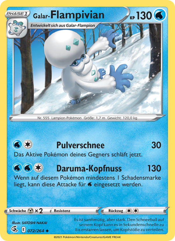 Galar-Flampivian 72 — Fusion Strike (German Pokémon TCG card)