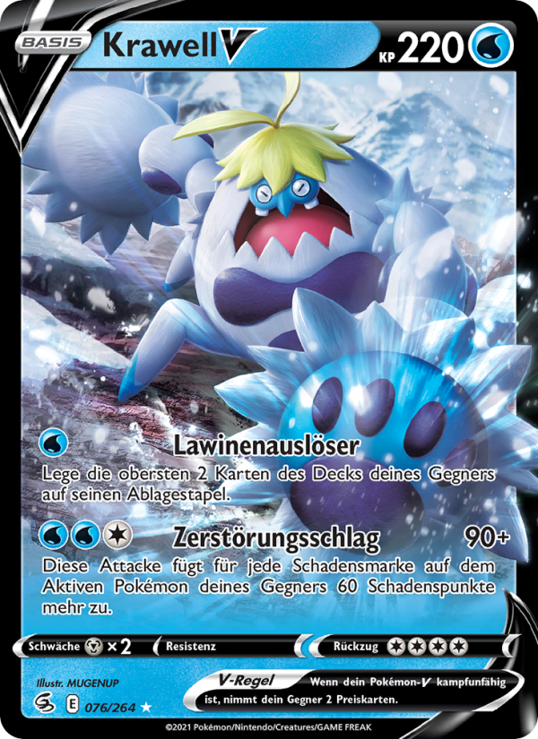 Krawell V 76 — Fusion Strike (German Pokémon TCG card)
