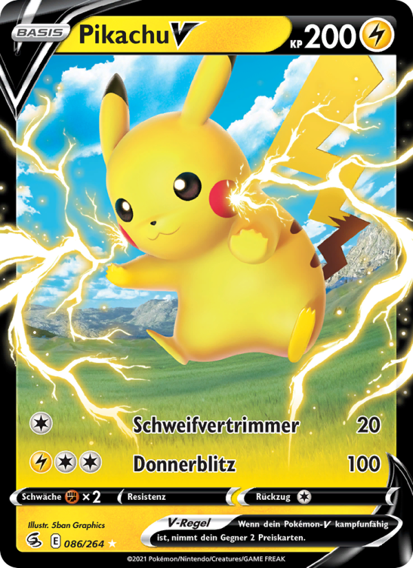 Pikachu V 86 — Fusion Strike (German Pokémon TCG card)