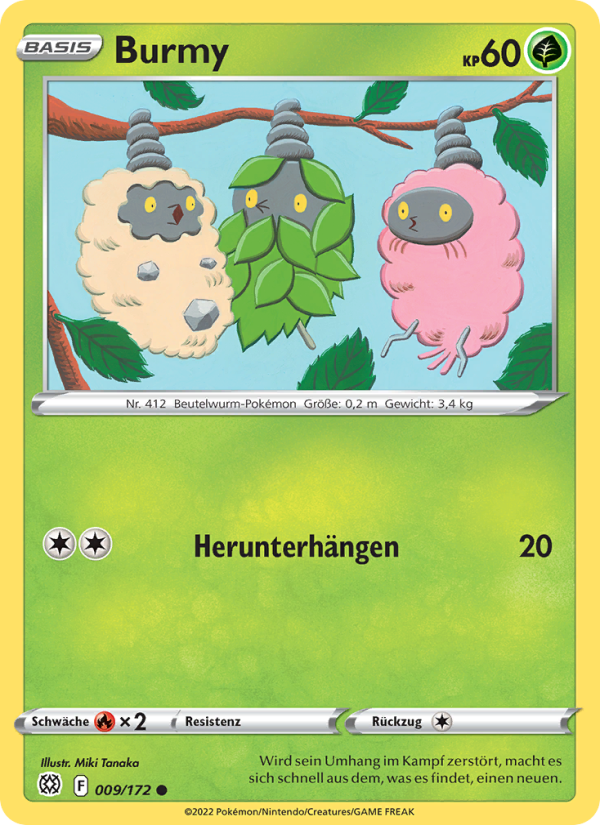 Burmy 009 — Brilliant Stars (German Pokémon TCG card)