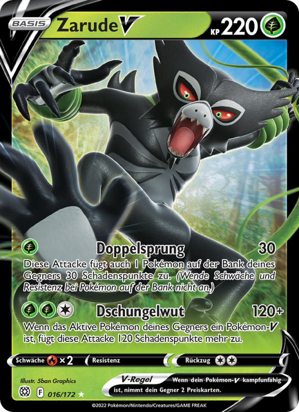 Zarude V 016 — Brilliant Stars (German Pokémon TCG card)