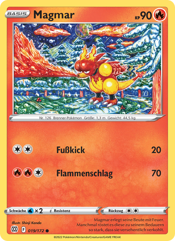Magmar 019 — Brilliant Stars (German Pokémon TCG card)