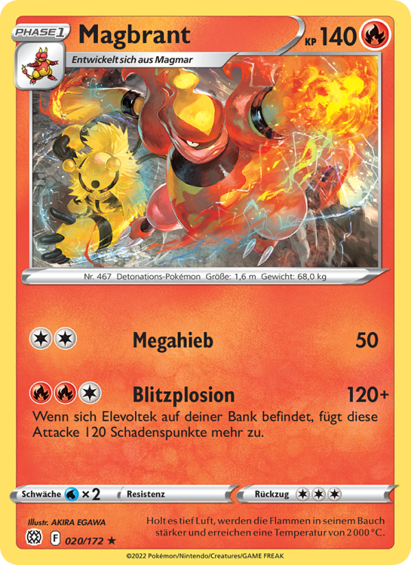 Magbrant 020 — Brilliant Stars (German Pokémon TCG card)