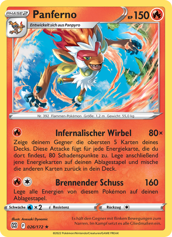 Panferno 026 — Brilliant Stars (German Pokémon TCG card)