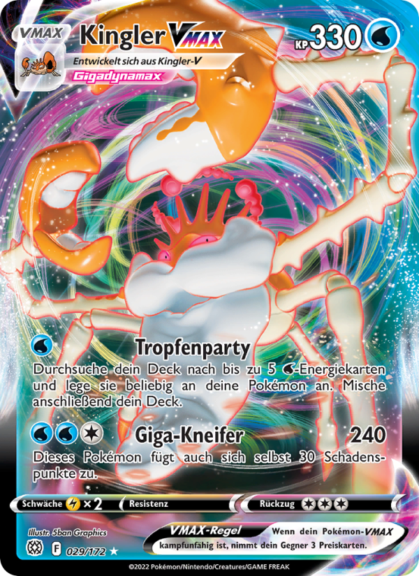 Kingler VMAX 029 — Brilliant Stars (German Pokémon TCG card)