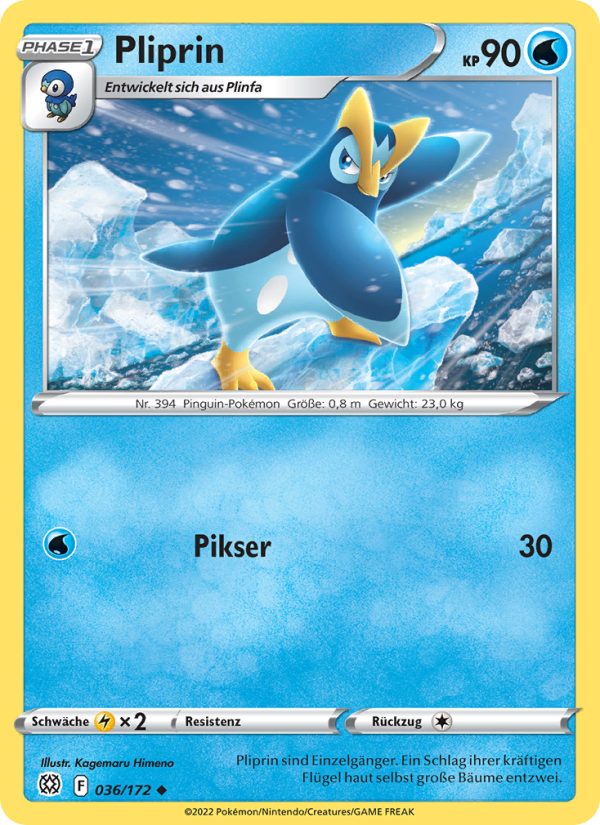 Pliprin 036 — Brilliant Stars (German Pokémon TCG card)