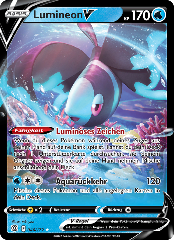 Lumineon V 040 — Brilliant Stars (German Pokémon TCG card)