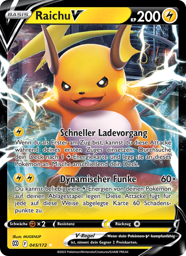 Raichu V 045 — Brilliant Stars (German Pokémon TCG card)