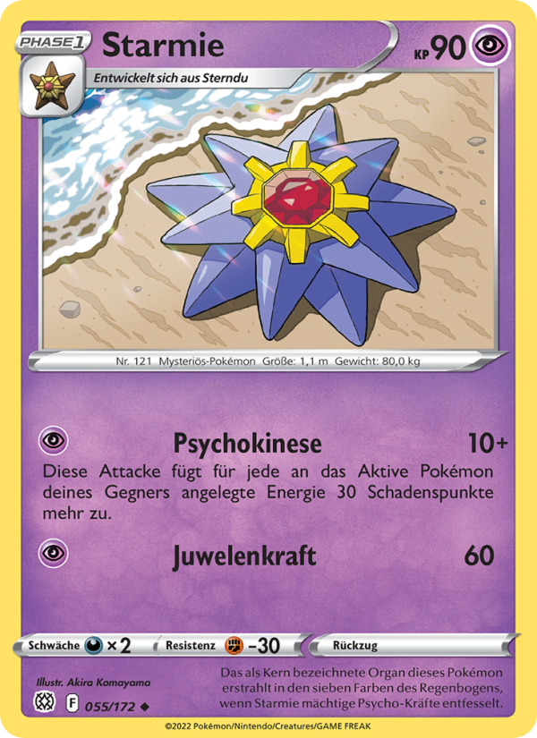 Starmie 055 — Brilliant Stars (German Pokémon TCG card)