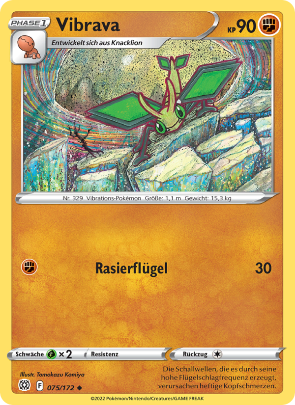 Vibrava 075 — Brilliant Stars (German Pokémon TCG card)
