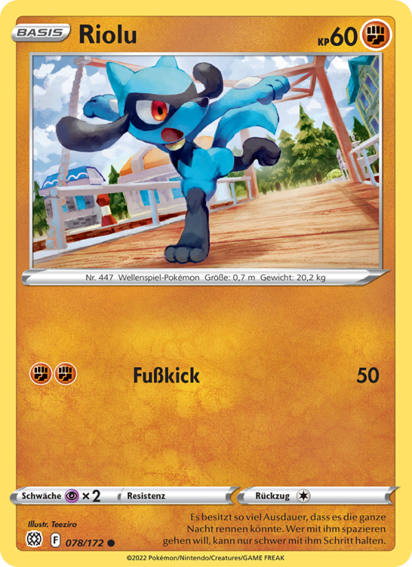 Riolu 078 — Brilliant Stars (German Pokémon TCG card)