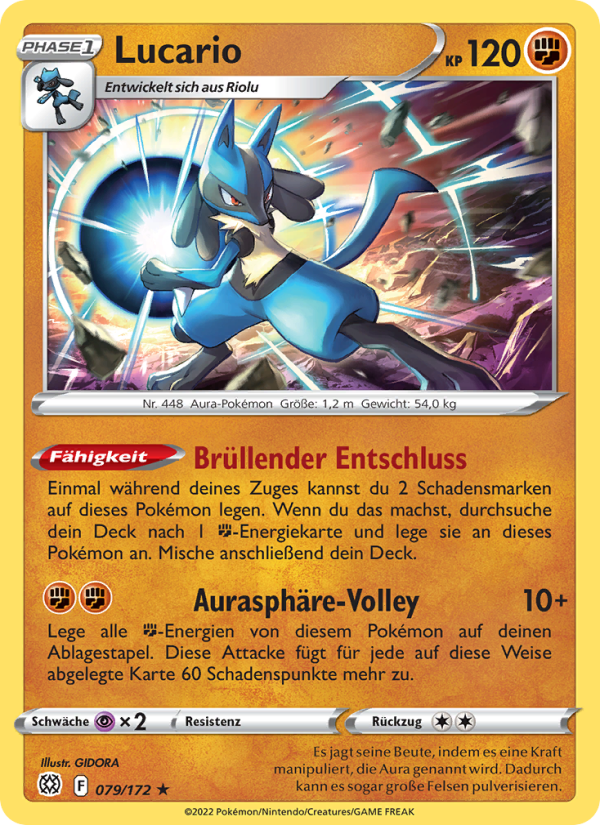 Lucario 079 — Brilliant Stars (German Pokémon TCG card)