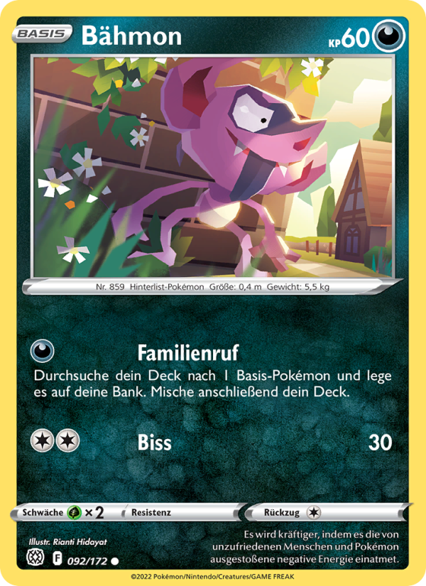 Bähmon 092 — Brilliant Stars (German Pokémon TCG card)
