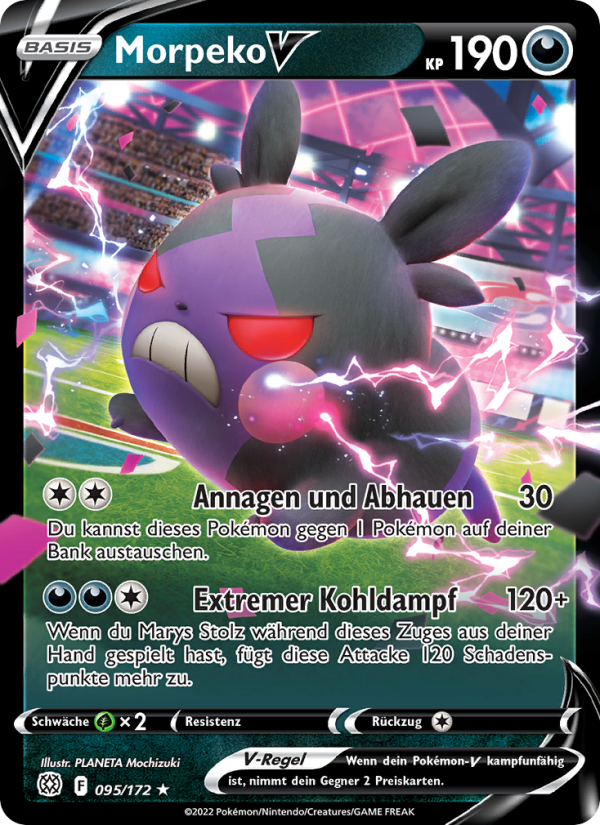 Morpeko V 095 — Brilliant Stars (German Pokémon TCG card)