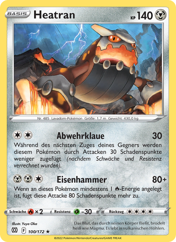 Heatran 100 — Brilliant Stars (German Pokémon TCG card)