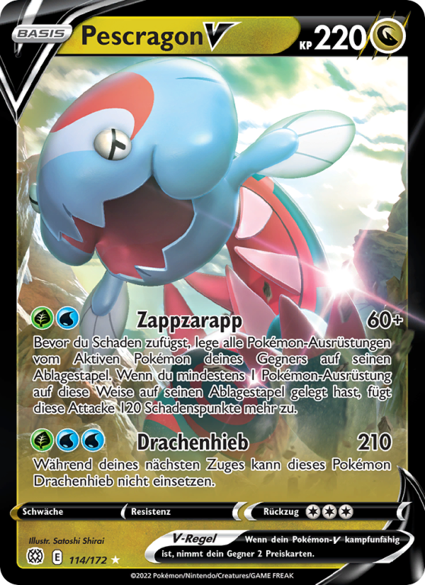 Pescragon V 114 — Brilliant Stars (German Pokémon TCG card)