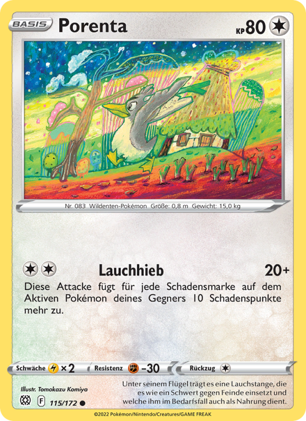 Porenta 115 — Brilliant Stars (German Pokémon TCG card)