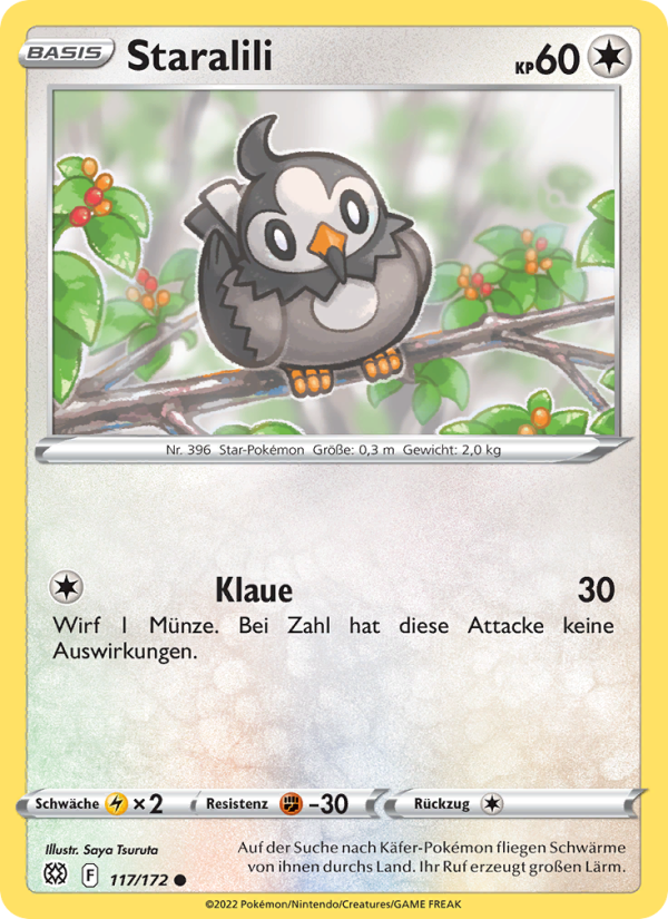 Staralili 117 — Brilliant Stars (German Pokémon TCG card)