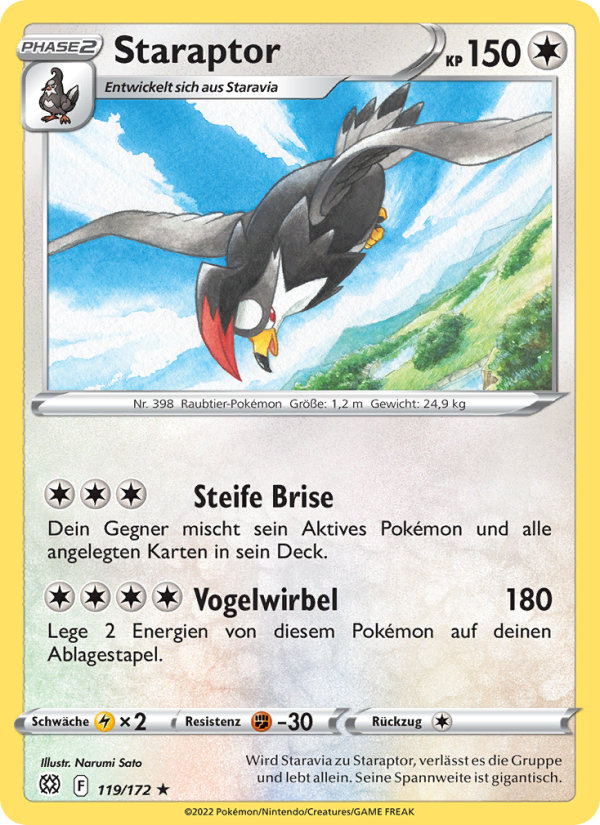 Staraptor 119 — Brilliant Stars (German Pokémon TCG card)