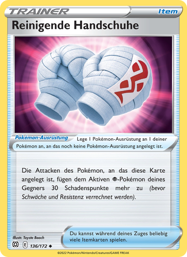 Reinigende Handschuhe 136 — Brilliant Stars (German Pokémon TCG card)