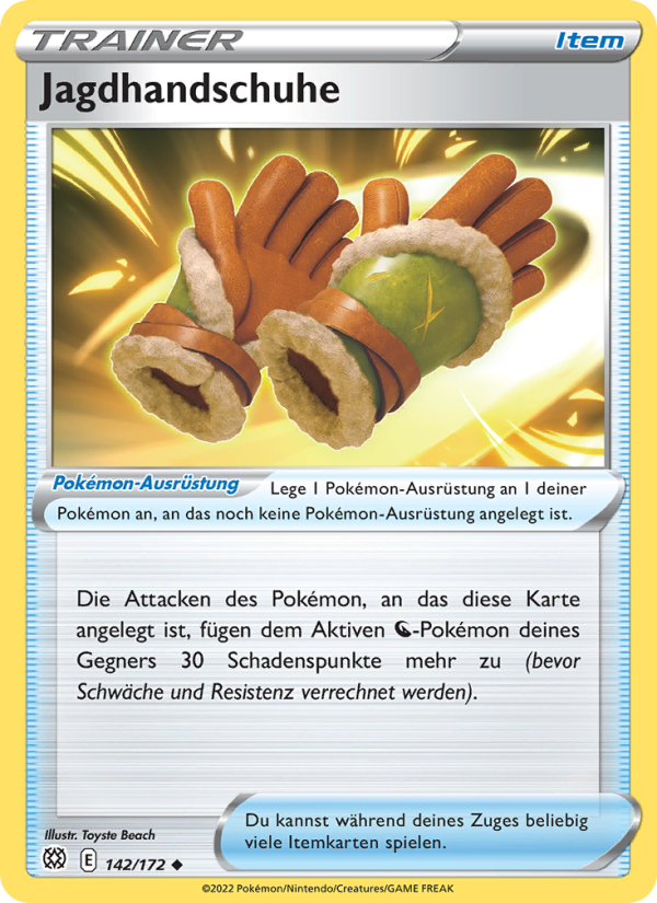 Jagdhandschuhe 142 — Brilliant Stars (German Pokémon TCG card)