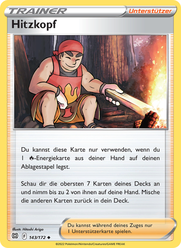 Hitzkopf 143 — Brilliant Stars (German Pokémon TCG card)