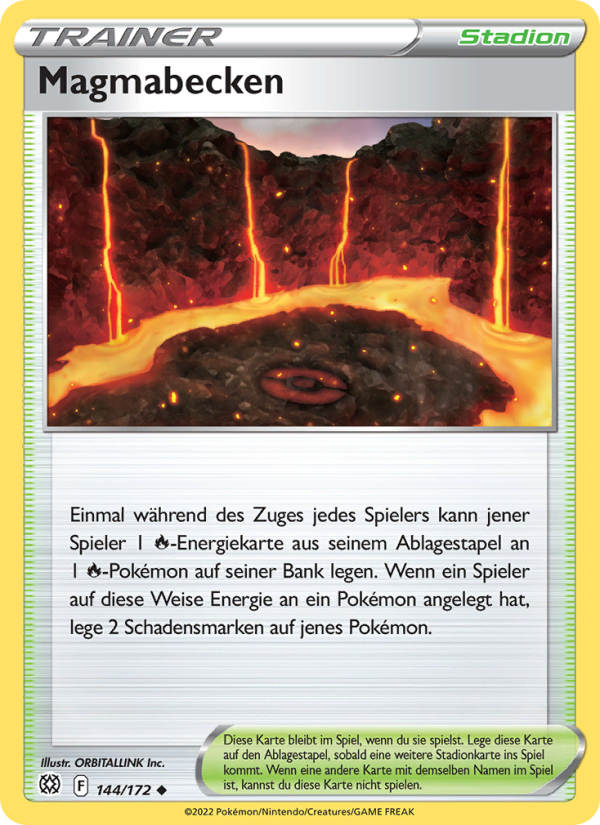 Magmabecken 144 — Brilliant Stars (German Pokémon TCG card)