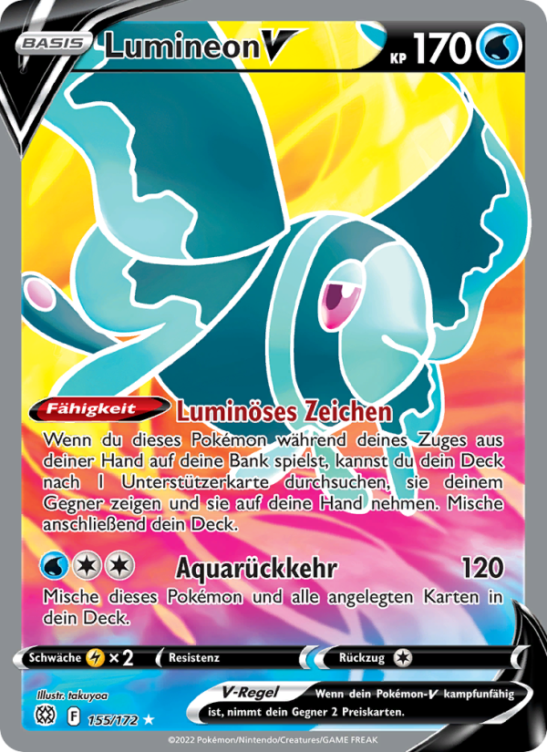 Lumineon V 155 — Brilliant Stars (German Pokémon TCG card)