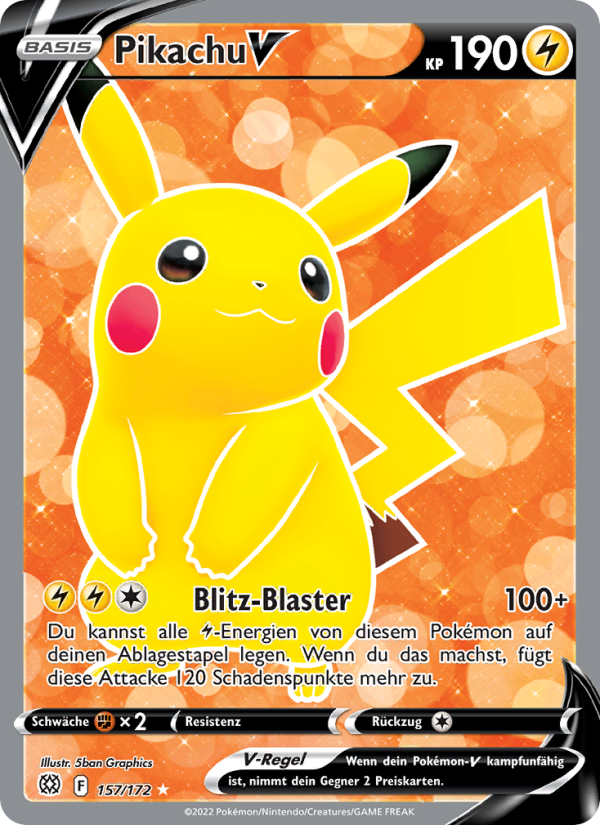 Pikachu V 157 — Brilliant Stars (German Pokémon TCG card)