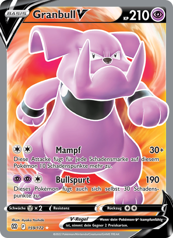 Granbull V 159 — Brilliant Stars (German Pokémon TCG card)