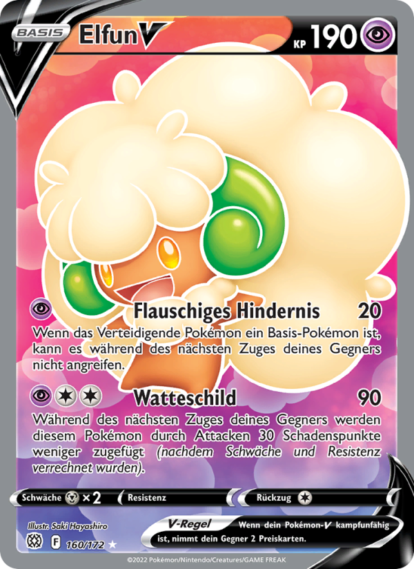 Elfun V 160 — Brilliant Stars (German Pokémon TCG card)