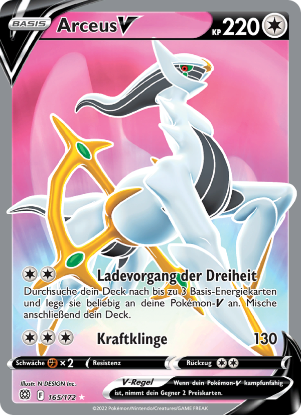Arceus V 165 — Brilliant Stars (German Pokémon TCG card)
