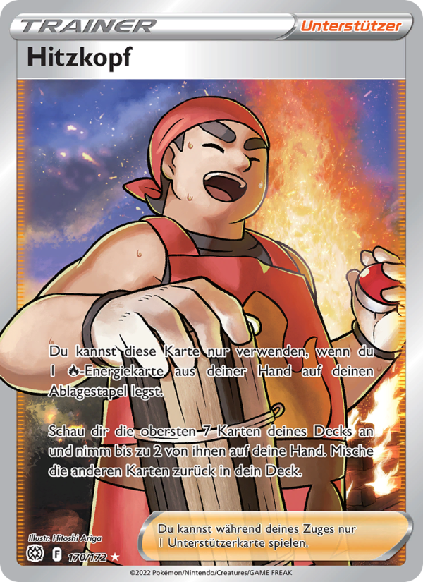 Hitzkopf 170 — Brilliant Stars (German Pokémon TCG card)