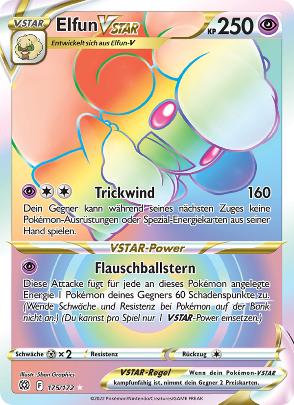 Elfun VSTAR 175 — Brilliant Stars (German Pokémon TCG card)