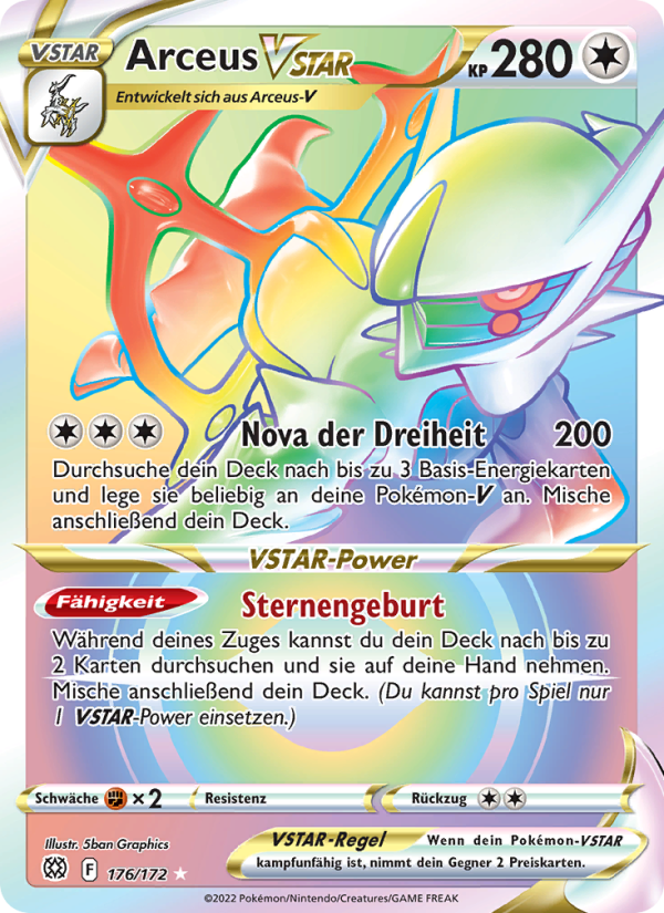 Arceus VSTAR 176 — Brilliant Stars (German Pokémon TCG card)