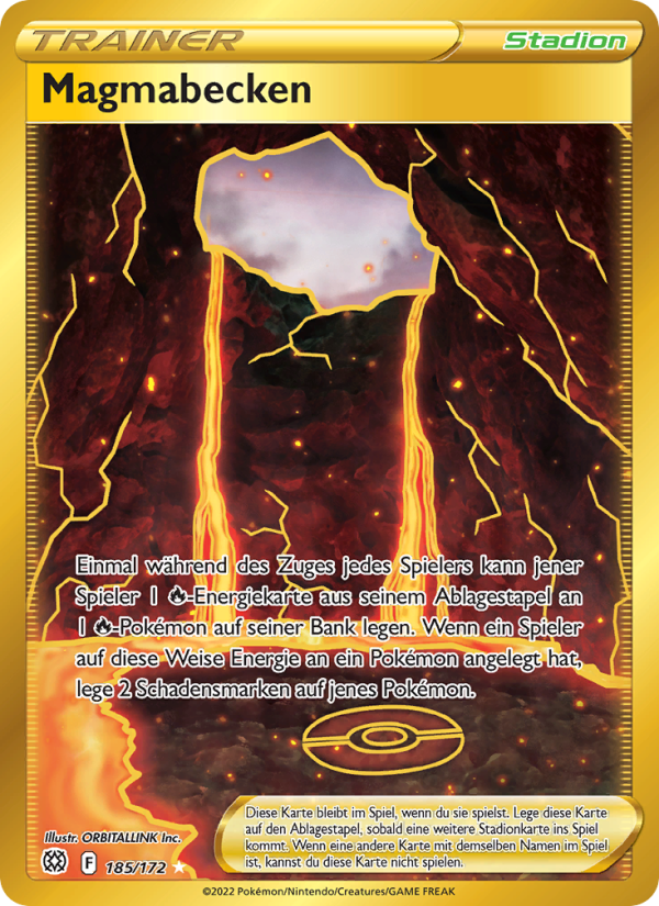 Magmabecken 185 — Brilliant Stars (German Pokémon TCG card)