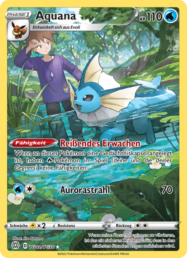 Aquana TG02 — Brilliant Stars (German Pokémon TCG card)