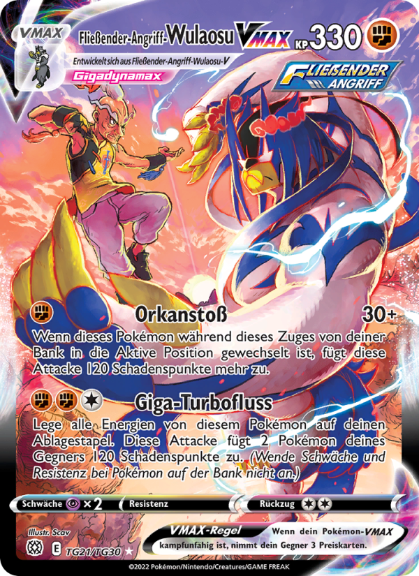 Fließender-Angriff-Wulaosu VMAX TG21 — Brilliant Stars (German Pokémon TCG card)