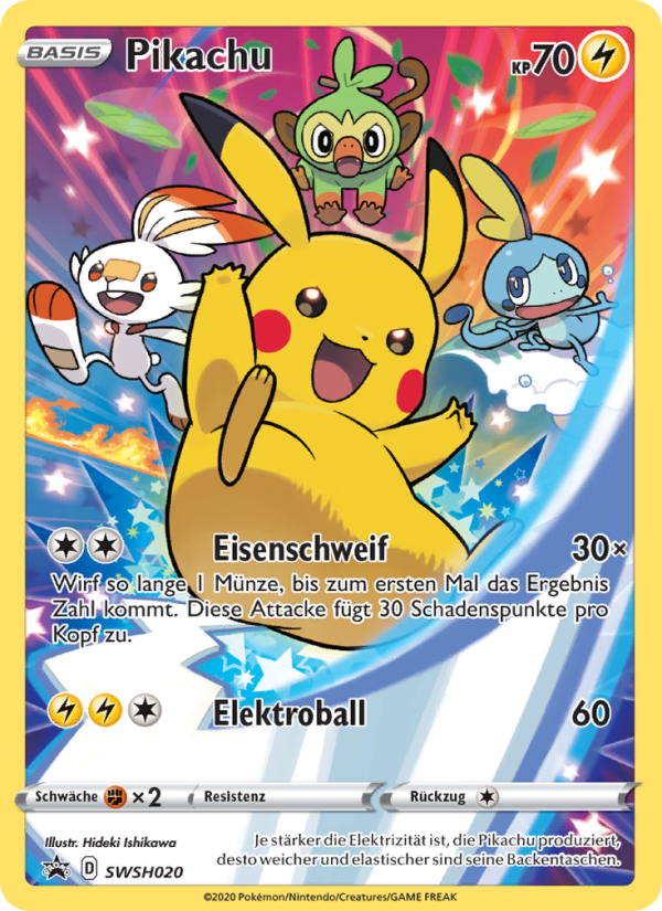 Pikachu SWSH020 — Sword & Shield Promos (German Pokémon TCG card)