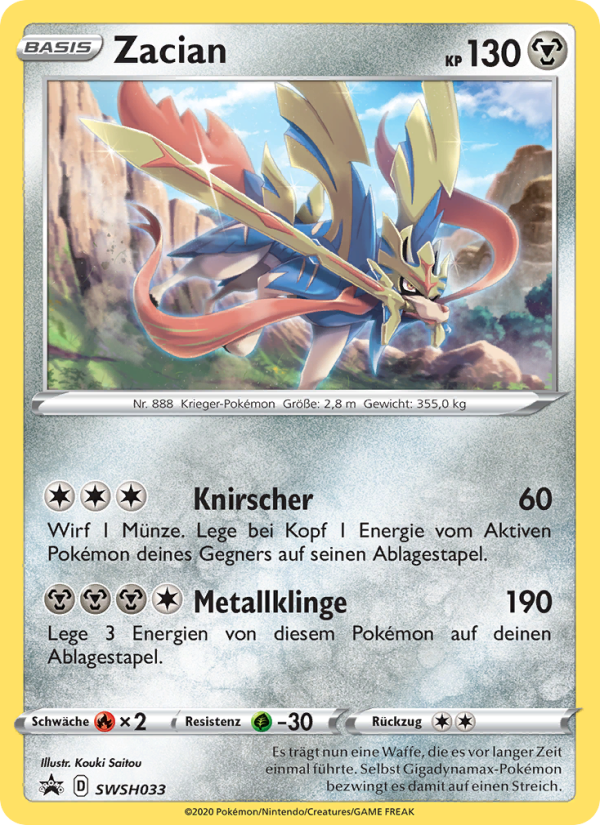 Zacian SWSH033 — Sword & Shield Promos (German Pokémon TCG card)