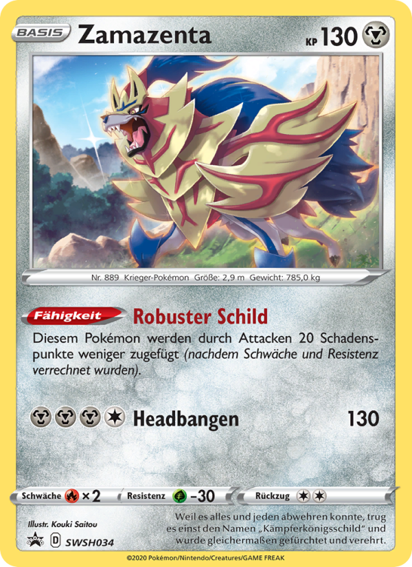 Zamazenta SWSH034 — Sword & Shield Promos (German Pokémon TCG card)