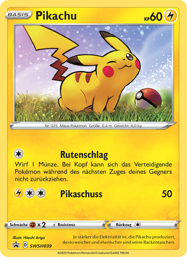 Pikachu SWSH039 — Sword & Shield Promos (German Pokémon TCG card)